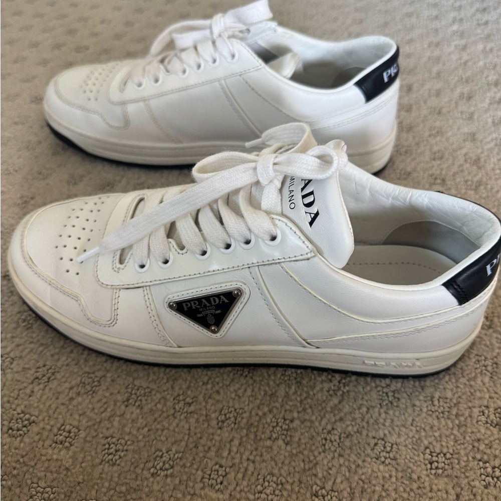 Prada downtown leather sneaker